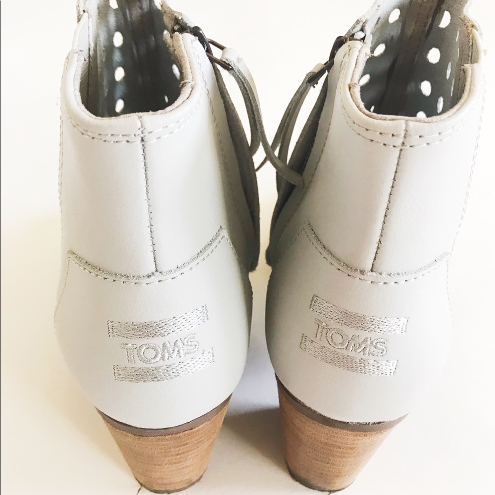 Toms leather basket weave peep toe booties - Picture 4 of 5